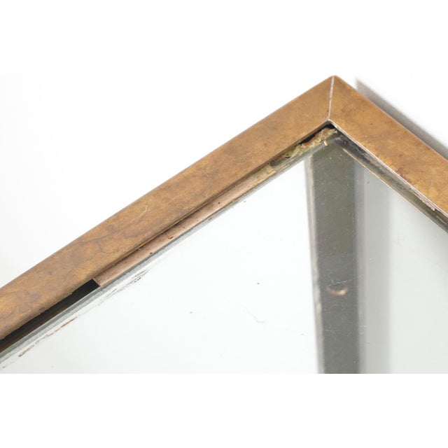Transparent Antique French Glass Front Brass Frame Display Case For Sale - Image 8 of 12
