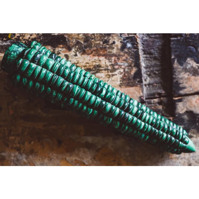Gemstone Malachite Corn Sculpture For Sale - Image 7 of 7