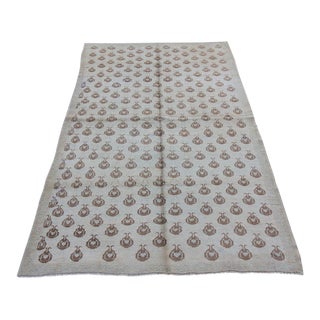 Mid-20th Century Tribal Oushak Hand Knotted Turkish Rug - 4'7 X 7'5 For Sale