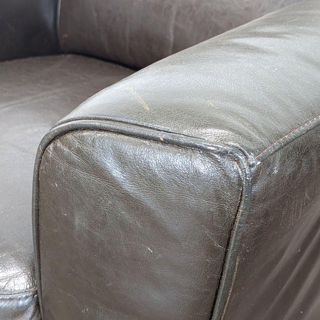 Brown Natuzzi Leather Lounge Armchair - Comfortable Modern Seating For Sale - Image 8 of 12