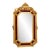 French Baroque Gold Leaf Wall Mirror – Burgundy Velvet Frame With Ornate Floral Details For Sale