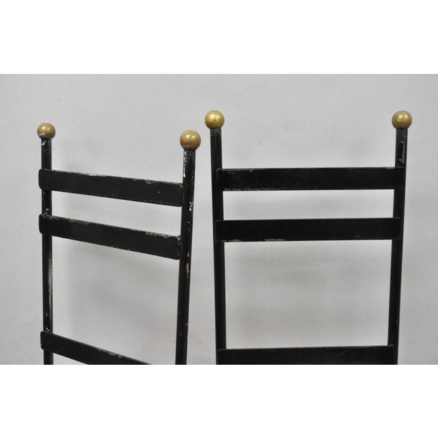 Vintage Arthur Umanoff Wrought Iron Ladder Back MCM Dining Chairs - Set of 4 For Sale - Image 14 of 18