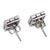 1930s Pair of Art Deco Sapphire Diamond Platinum Stud Earrings For Sale In Los Angeles - Image 6 of 6