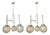 Pair of Italian Chandeliers W/ Opaline Murano Glass For Sale