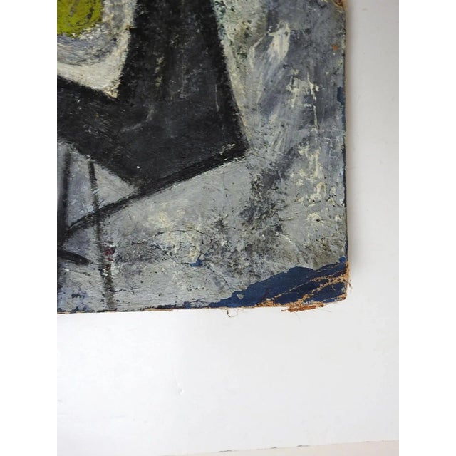 1950s Vintage 1950 Abstract Cubist Still Life Painting For Sale - Image 5 of 9