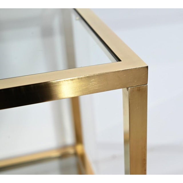 Metal Brass and Glass Shelf in the style of Pierre Vandel, 1970s For Sale - Image 7 of 18