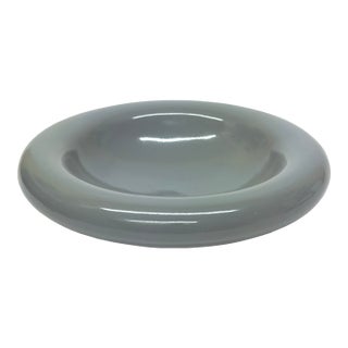 Minimal Postmodern Large Slate Gray Ceramic Bubble Bowl For Sale