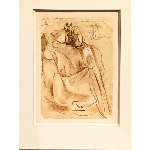 1960s Salvador Dali, The Divine Comedy, Purgatory 30: The Announcement of a Great Event, Original Wood Engraving, 1963, Framed For Sale - Image 5 of 5