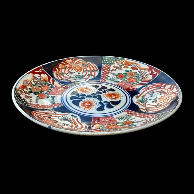Antique Japanese Imari Charger Arita Ware Large Kinrande Plate W/ Backstamp For Sale - Image 4 of 7