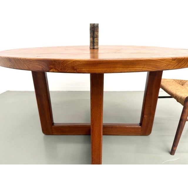 Vintage Round Table in Elm, 1950s For Sale - Image 11 of 18