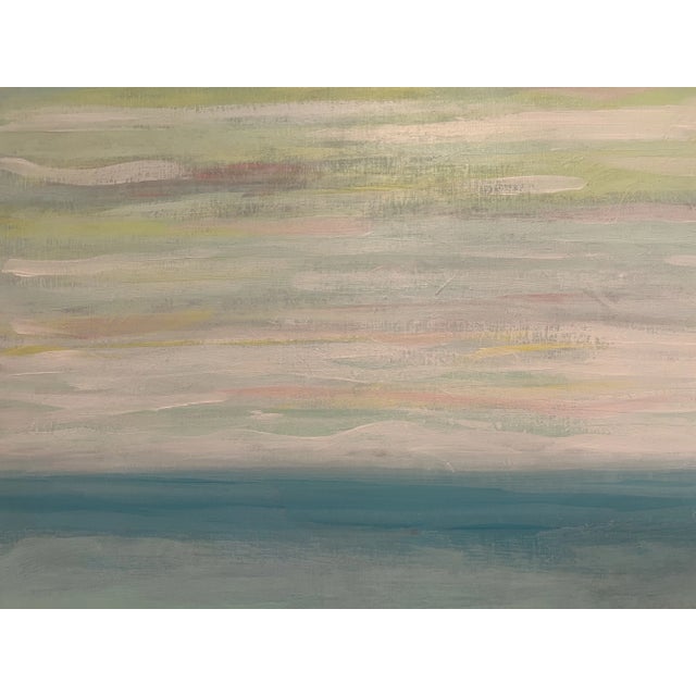 Contemporary “Lost in the Caribbean,” Abstract Seascape on Birch Panel, Signed, Dated For Sale - Image 3 of 5