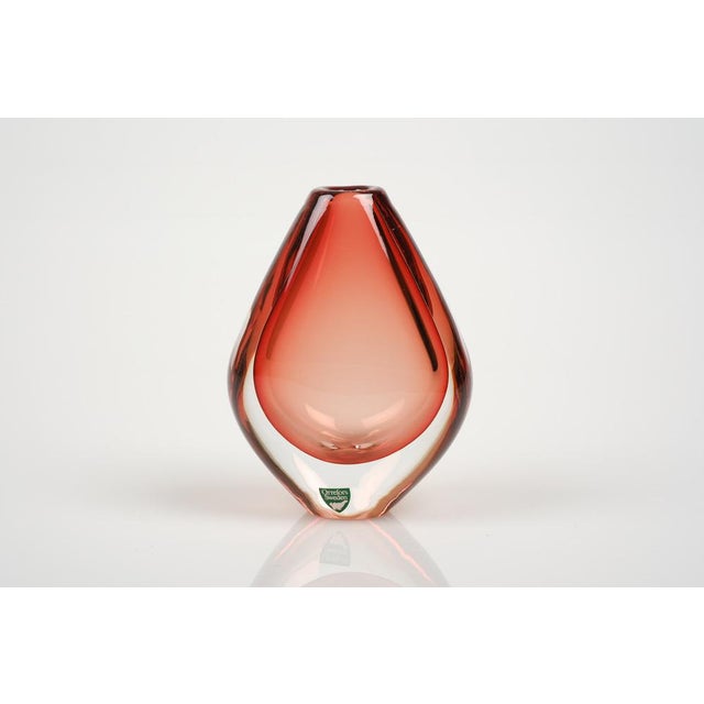 Scandinavian Modern Red Glass Vase by Sven Palmqvist for Orrefors, 1950s For Sale - Image 10 of 10
