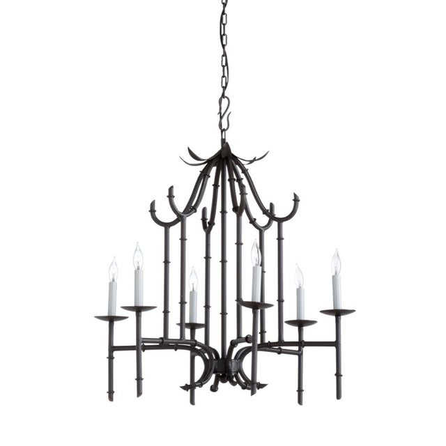 Wildwood Bamboo Chandelier - Charcoal Finish For Sale In Raleigh - Image 6 of 6
