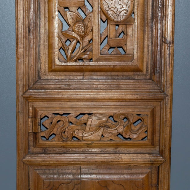 Vintage Chinese Hand Carved Door Panel For Sale - Image 4 of 7