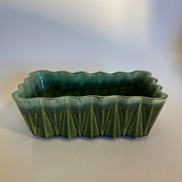 Mid 20th Century Ceramic Green Glaze Planter For Sale - Image 4 of 9