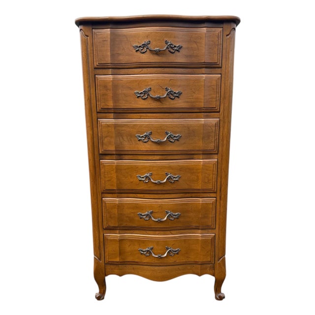 1970s Vintage French Provincial Lingerie Chest/Highboy Dresser For Sale