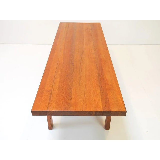 Modern Scandinavian Solid Teak Coffee Table / Bench, 1950s For Sale - Image 3 of 11