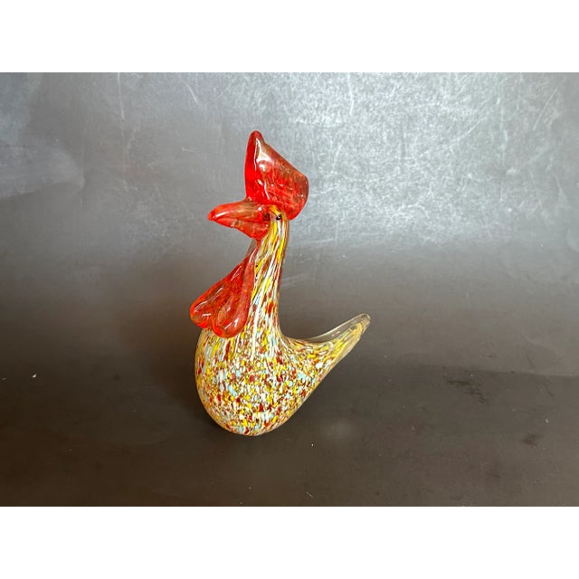 Contemporary 1950s Murano Style Art Glass Rooster Figurine For Sale - Image 3 of 12
