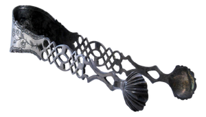 Silver Sugar Tongs with Flower-Shaped Cutouts and Shell-Shaped Tongs