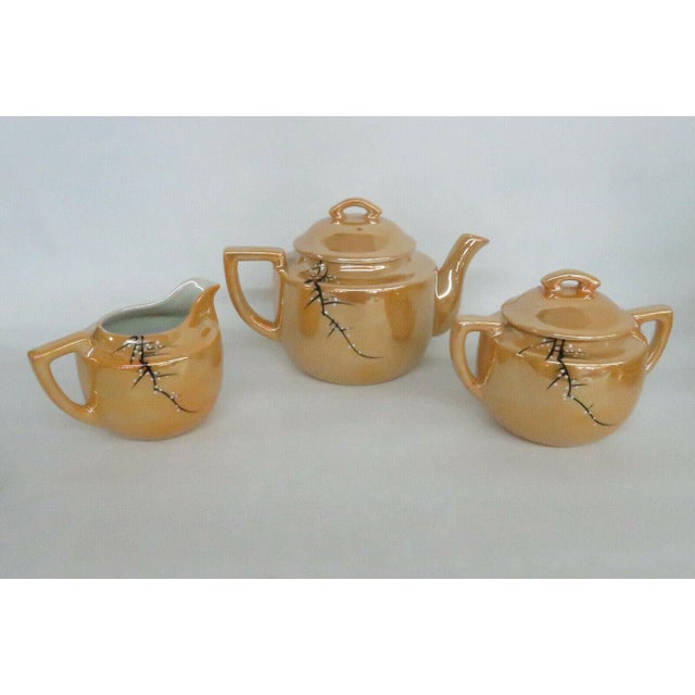 Mid 20th Century Cherry Blossom Japanese Lusterware Hand Painted 15