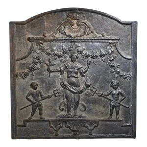 Early 19th Century Neoclassical Cast Iron Fireback