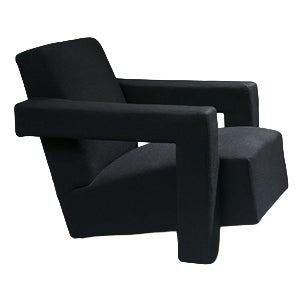 Early Utrecht Chair in Black Upholstery by Gerrit Thomas Rietveld for Metz & Co., 1936 For Sale