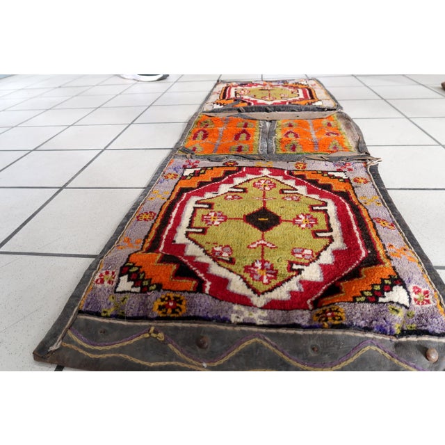 Handmade Vintage Persian Afshar Saddle Bag, 1940s For Sale - Image 9 of 11