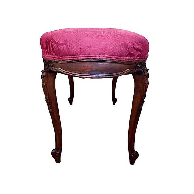 Antique Louis XV-style Upholstered Piano Bench For Sale - Image 4 of 10