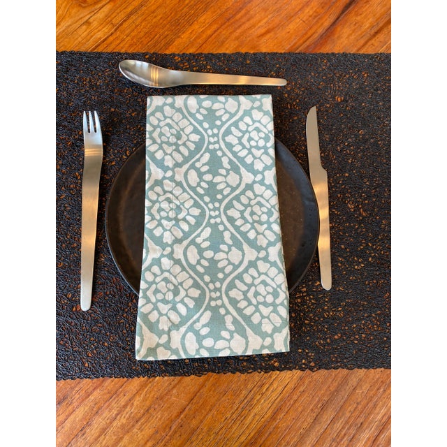 Modern Vintage Cotton Batik Napkins- Set of 8 For Sale - Image 3 of 9