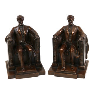 Sitting Lincoln Memorial Bookends by Jennings Brothers For Sale