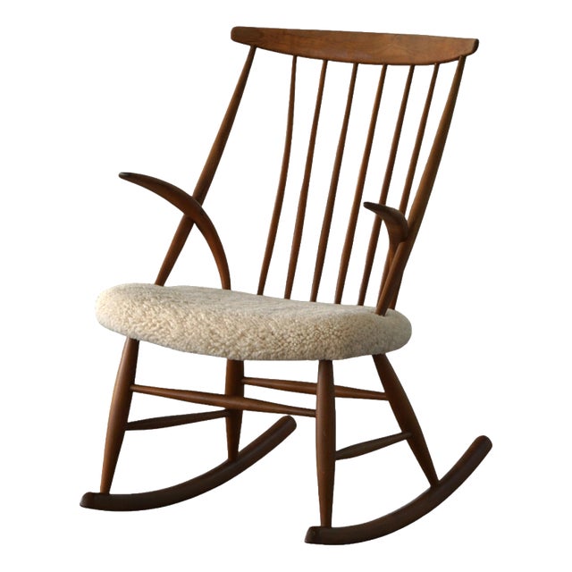 Danish Modern Rocking Chair by Illum Wikkelsø for N. Eilersen, 1960s For Sale