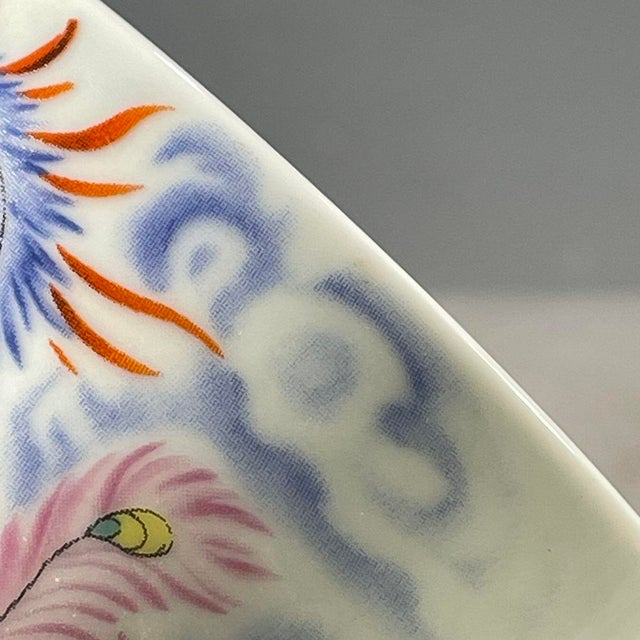 Vintage Qing Famille Rose Porcelain Teacup – Phoenix in Flight Motif, Qianlong Mark For Sale - Image 9 of 9