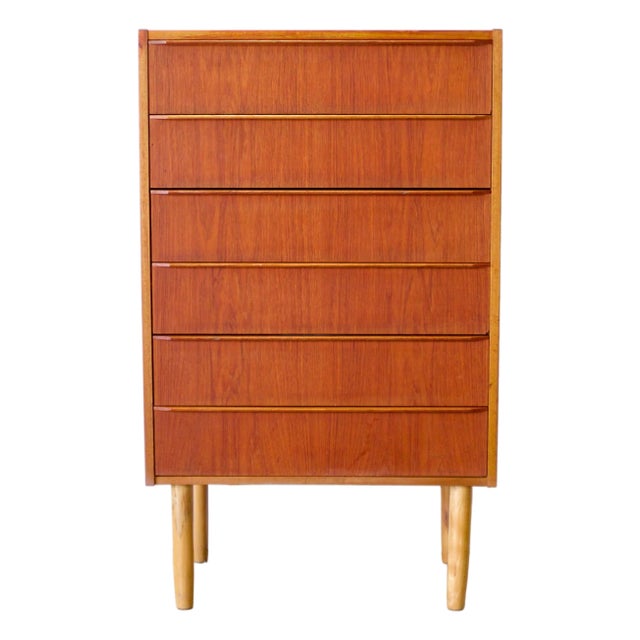 Danish Teak Six Drawer Dresser For Sale