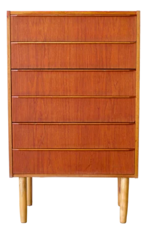 Danish Teak Six Drawer Dresser
