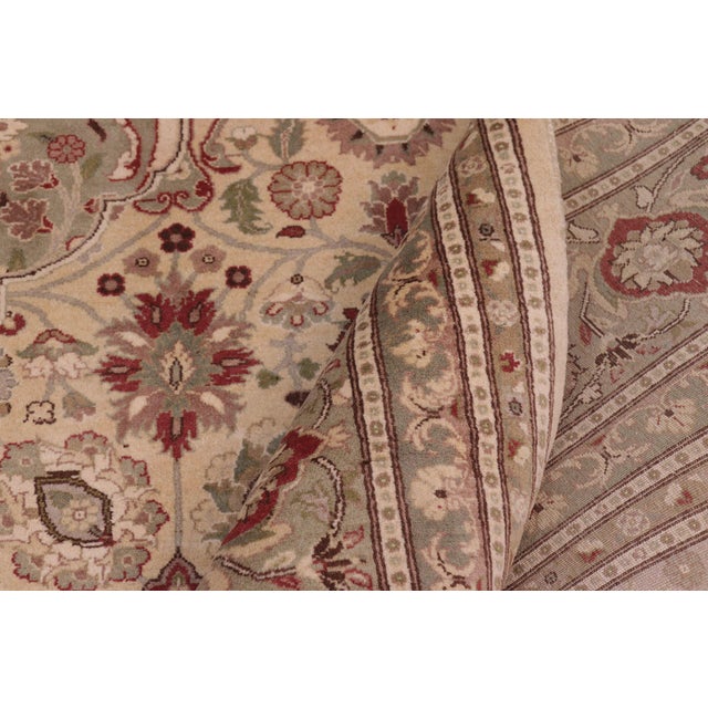 Textile Shabby Chic 1990's Pak-Persian Gold/Green Wool Rug - 9'3'' X 12'1'' For Sale - Image 7 of 9