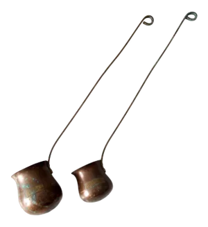 Antique Copper Liquor Ladles Pair