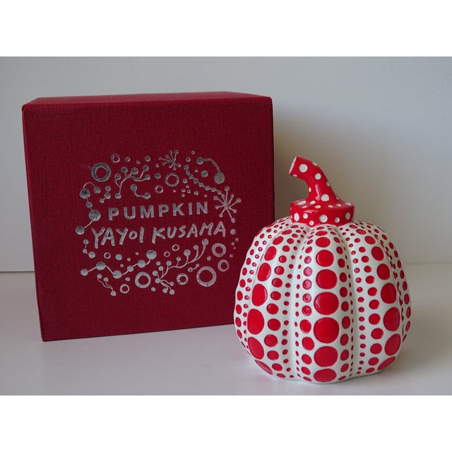 Plastic Red/Black Pumpkin Sculpture by Yayoi Kusama For Sale - Image 7 of 8