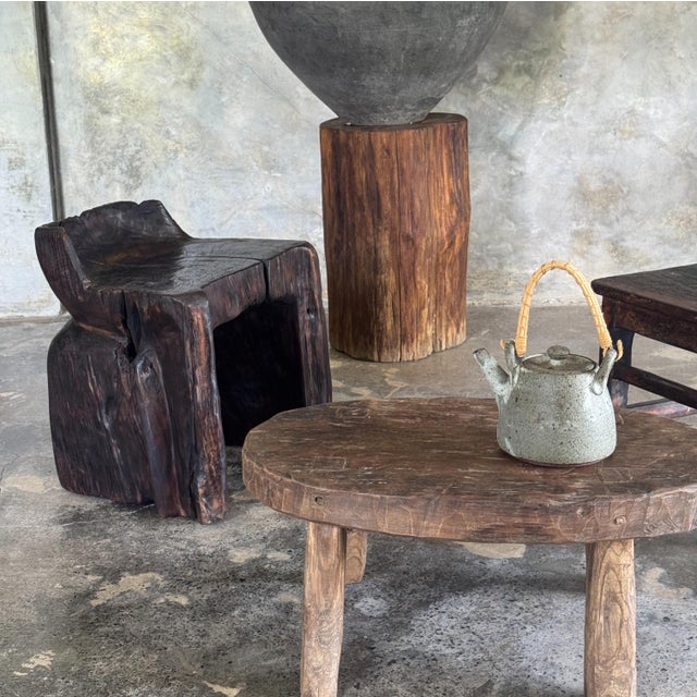 Small Oval Stool in Teak, 1980s For Sale - Image 9 of 11