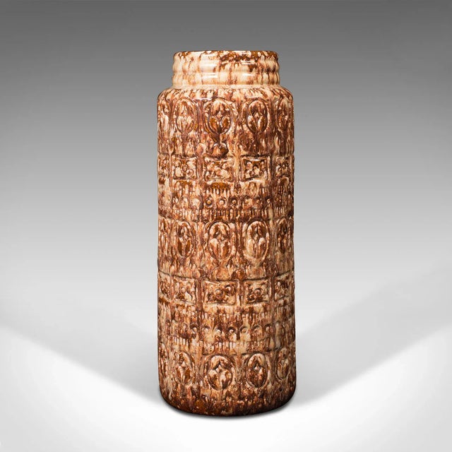 This is a vintage flower vase. A German, ceramic lava decorative hall stick stand, dating to the mid 20th century, circa...