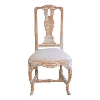 Swedish Rococo Chair from Stockholm with Scraped Original Paint, Circa 1760 For Sale