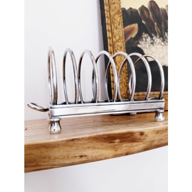 Metal Antique Silver Plated Toast Rack From the Del Monte Lodge in Pebble Beach Ca For Sale - Image 7 of 8