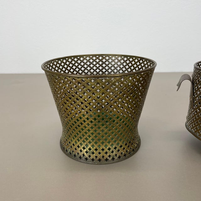 Brass Flower Pot Plant Stands attributed to Mathieu Matego, France, 1950s, Set of 2 For Sale - Image 4 of 18