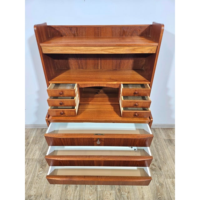 Vintage Danish Secretaire in Teak, 1960s For Sale - Image 10 of 18