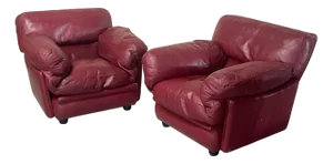 Set of Poppy Model Armchairs by Tito Agnoli for Poltrona Frau, 1970s