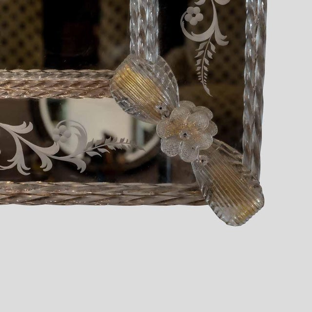 Vintage Venetian Clear and Gilt Glass Mirror, 1960s For Sale - Image 3 of 8