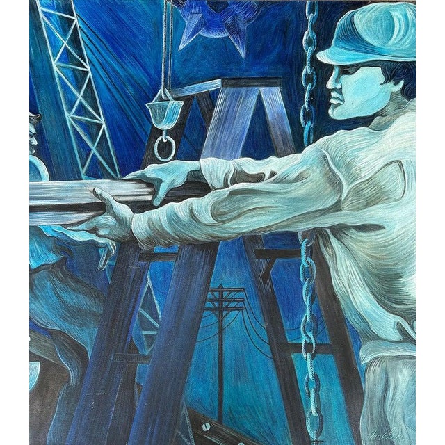 Overscale WPA Style Painting by Chicago Artist Amelia Helper Offered for sale is a very large and dramatic painting...