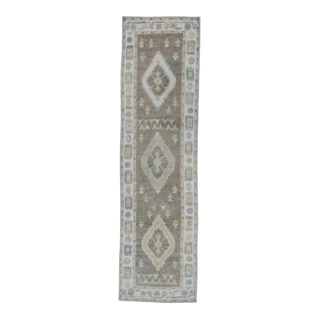 Turkish Oushak Rug 2'10" x 10'6" #19202 For Sale