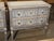 Pair of Hand Painted Blue and White Directoire Style Commodes For Sale - Image 9 of 18