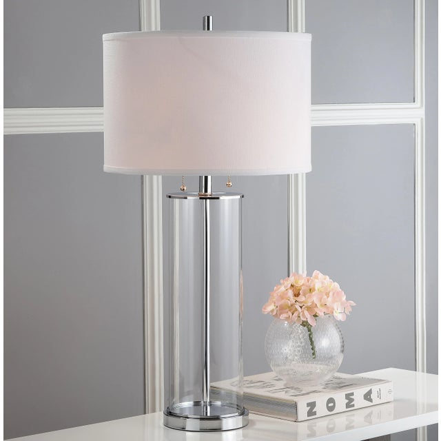 2020s Velma Modern Table Lamp in Clear & Off White - a Pair For Sale - Image 5 of 8