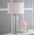 2020s Velma Modern Table Lamp in Clear & Off White - a Pair For Sale - Image 5 of 8